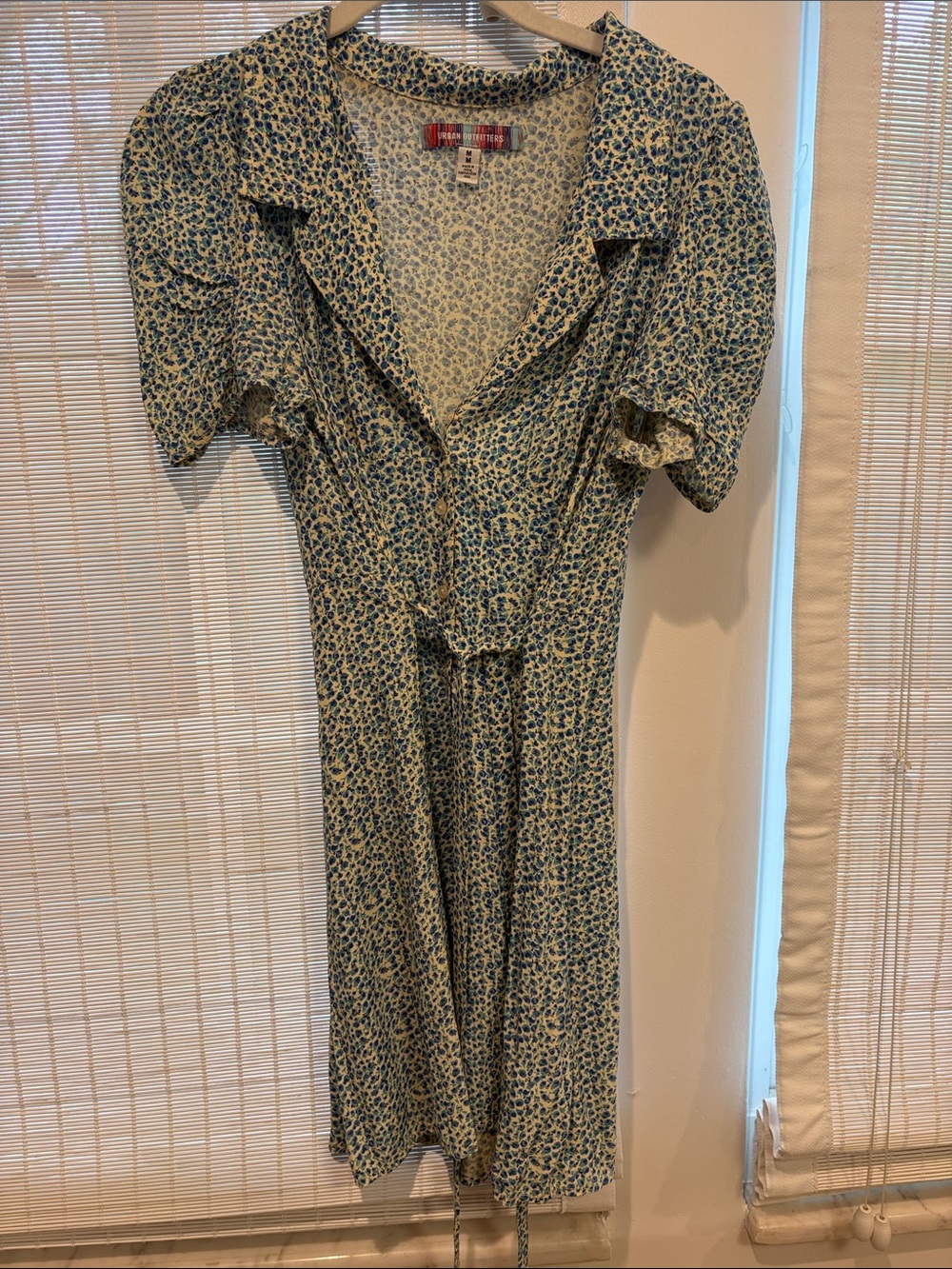 Urban outfitters Dress with Tie Waist and collar, buttons down front